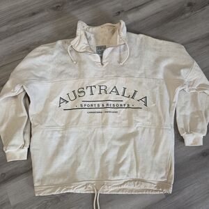 Vtg Australia Sports & Resorts Pure Cotton Oversized Pullover Sweatshirt 1/4 Zip